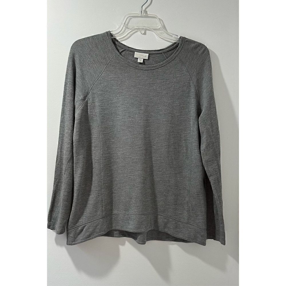 J. Jill crew neck pullover gray lightweight sweatshirt size small. #9-0216